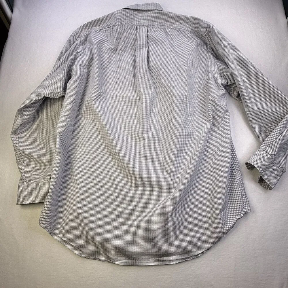 Ralph Lauren Blair Button Down Shirt Black/Blue Gingham l/s Men's Size L 1027